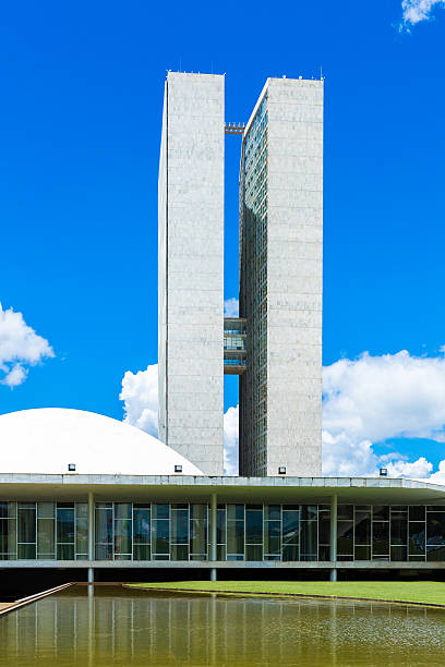 congresso nacional do brasil em brasília, brasil - national congress building imagens e fotografias de stock