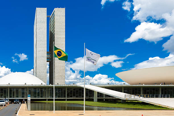 congresso nacional do brasil em brasília, brasil - national congress building imagens e fotografias de stock