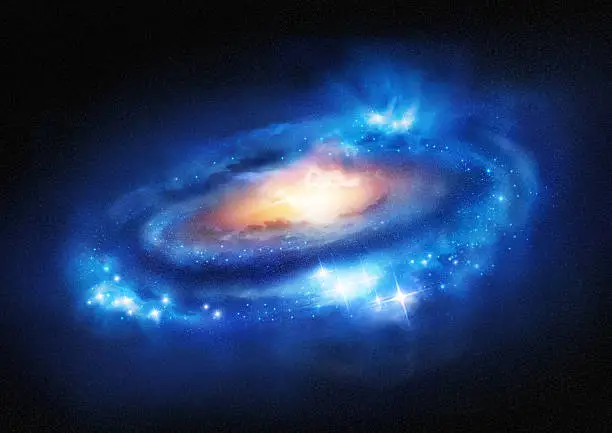 Super Massive Galaxy - A beautiful distant galaxy. Illustration.