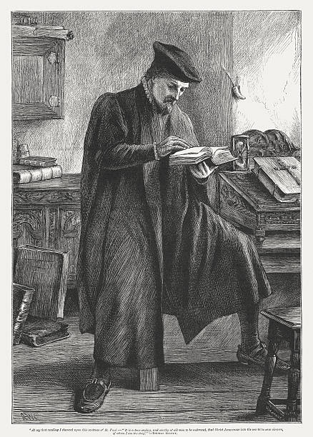 ilustrações, clipart, desenhos animados e ícones de thomas bilney (c. 1495-1531), anglicana, publicado 1873 mártir - teólogo