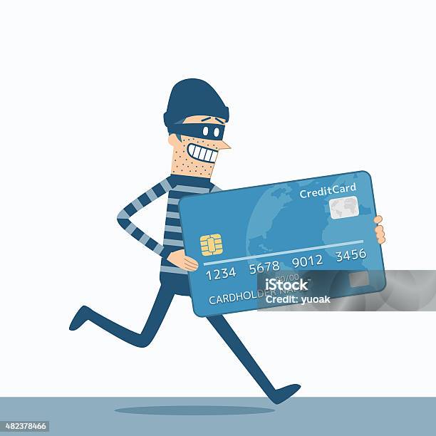 Thief Stock Illustration - Download Image Now - Thief, Credit Card, Burglar