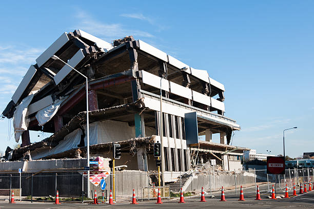Multistory  building destroyed by an earthquake Multistory  building destroyed by an earthquake, Christchurch, New Zealand christchurch earthquake stock pictures, royalty-free photos & images
