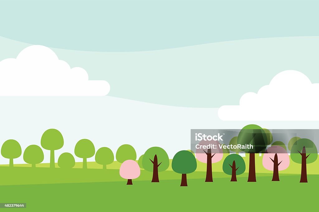 Simple Spring Season Image Simple Spring Scenery Stock Illustration - Download Image Now ...