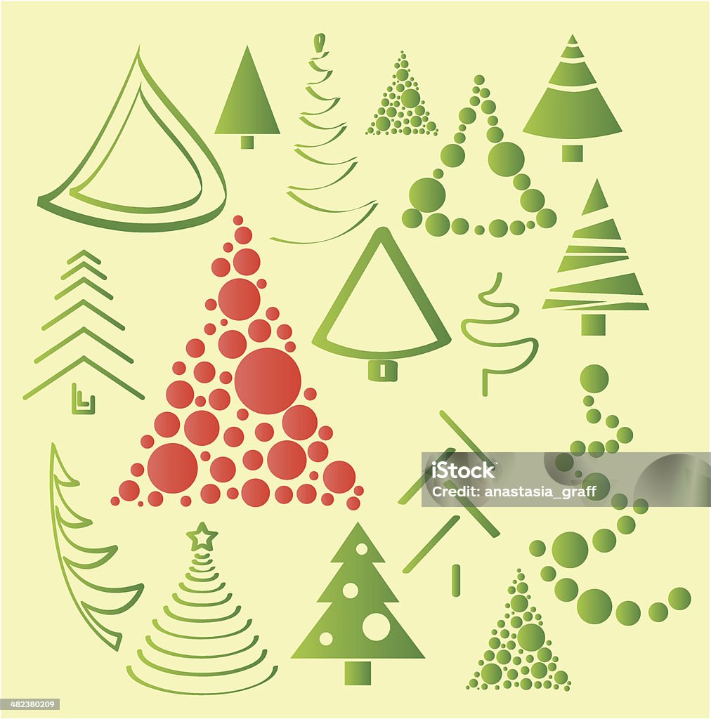 Christmas trees collection Celebration stock vector