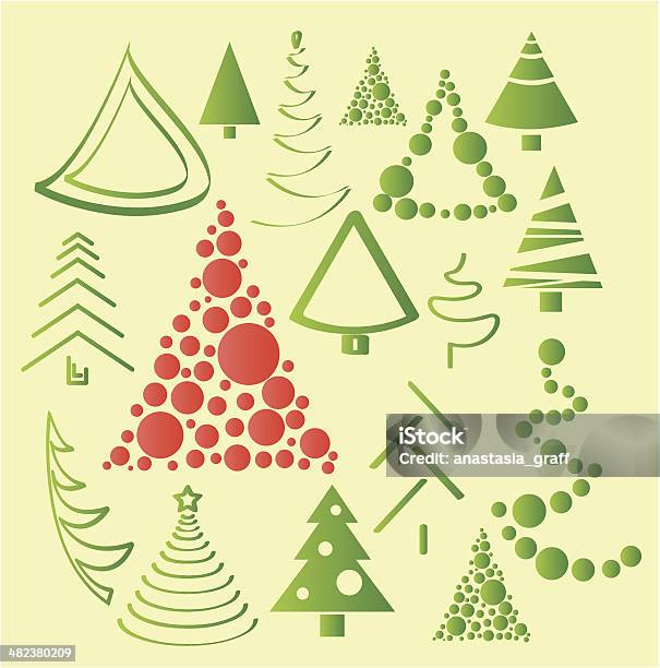 Christmas Trees Collection Stock Illustration - Download Image Now - Celebration, Christmas, Christmas Decoration