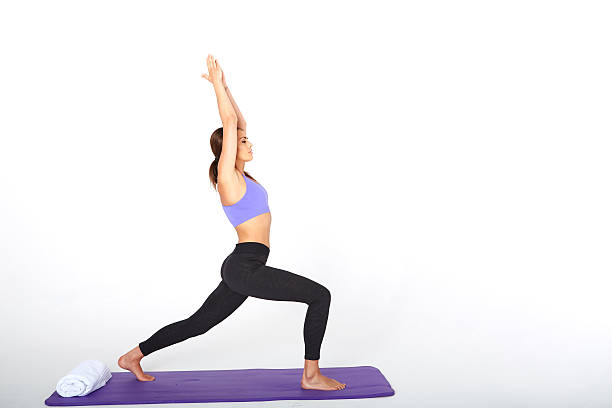 istock pretty brunette in active wear on white background 482380844