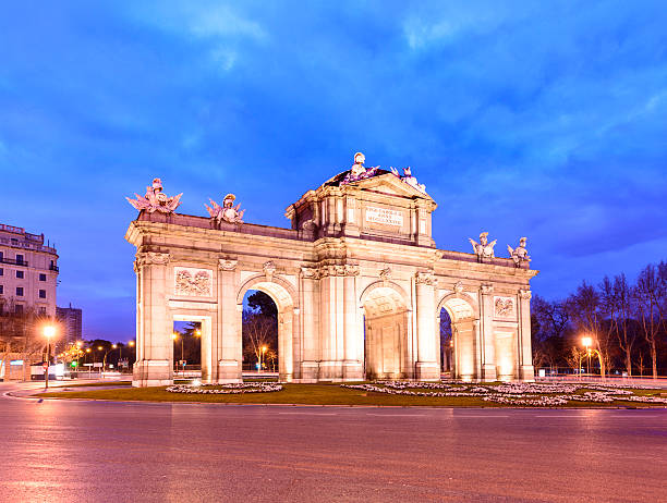 istock The Alcala Gate Illuminated at Twilight in Madrid Spain 482385634