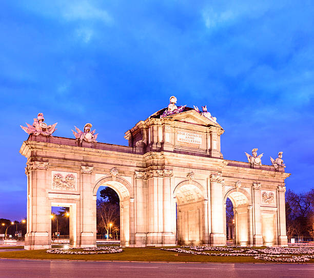 istock The Alcala Gate Illuminated at Twilight in Madrid Spain 482385702