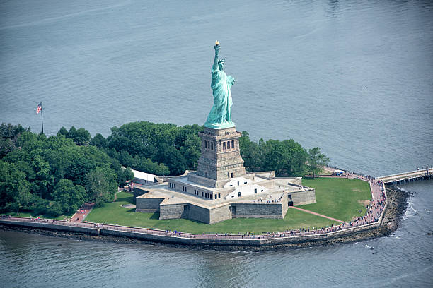istock statue of liberty aerial view 482386102