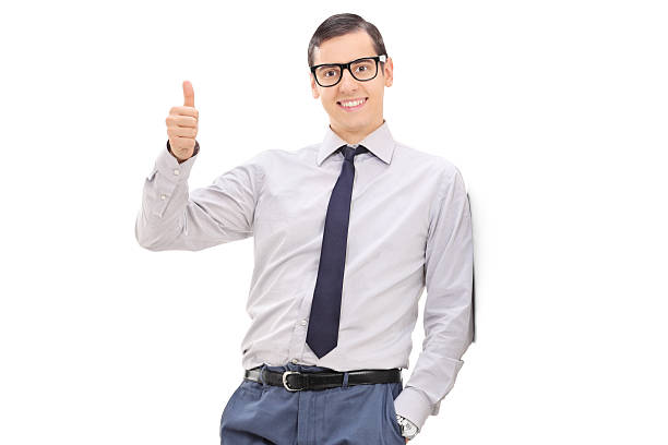 istock Young elegant man giving a thumb up 482387282