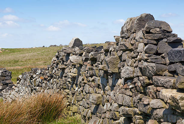 istock Broken dry stone wall on moorland 482387911
