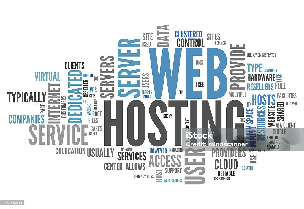 Word Cloud Web Hosting Word Cloud with Web Hosting related tags Dedication stock illustration