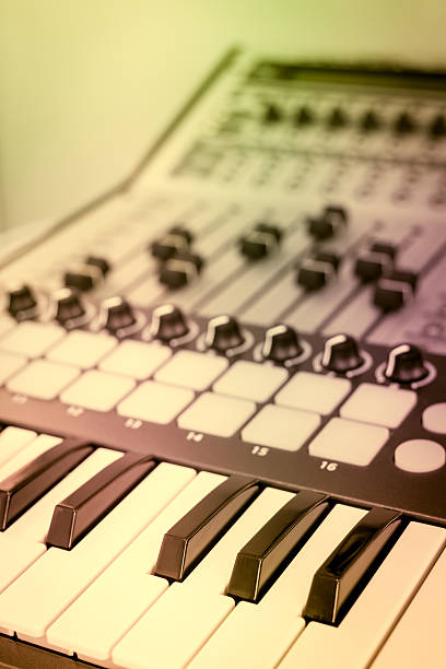 istock keyboard, piano, synthesizer & digital mixer in home studio 482391054