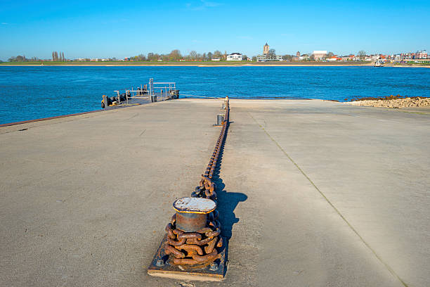Quay along the shore of a river