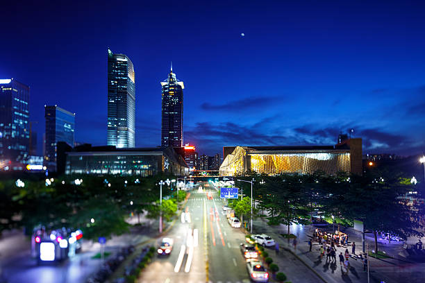 istock Illuminated modern skyline and buildings 482392916
