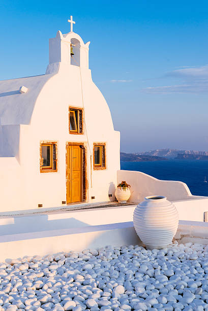 istock Oia church in sunset 482392982
