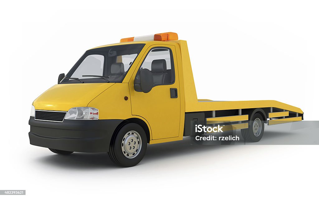 Tow truck Yellow tow truck, 3d render Tow Truck Stock Photo