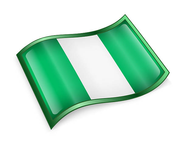 nigeria flagge symbol isoliert auf weißem hintergrund. - government computer icon glass shiny stock-grafiken, -clipart, -cartoons und -symbole