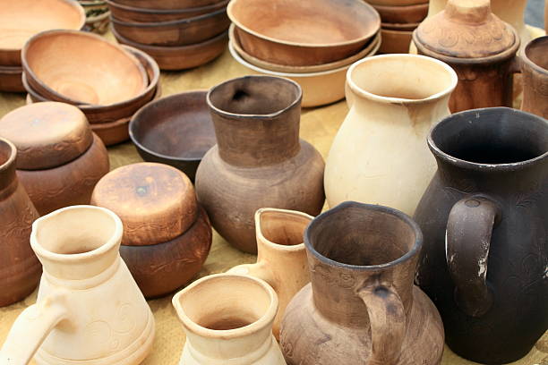 istock ecological clay pottery ceramics sold in market 482399488