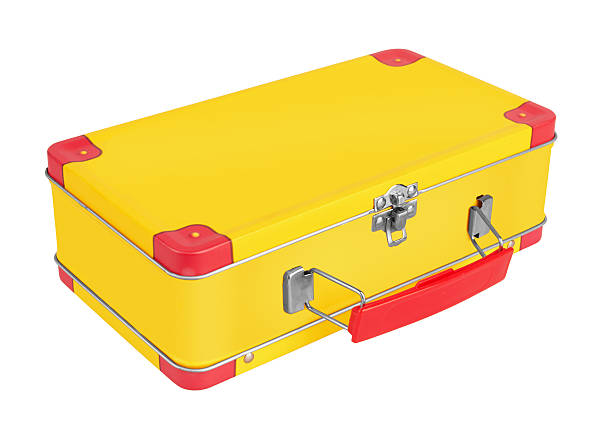 istock Yellow metal suitcase 482399923