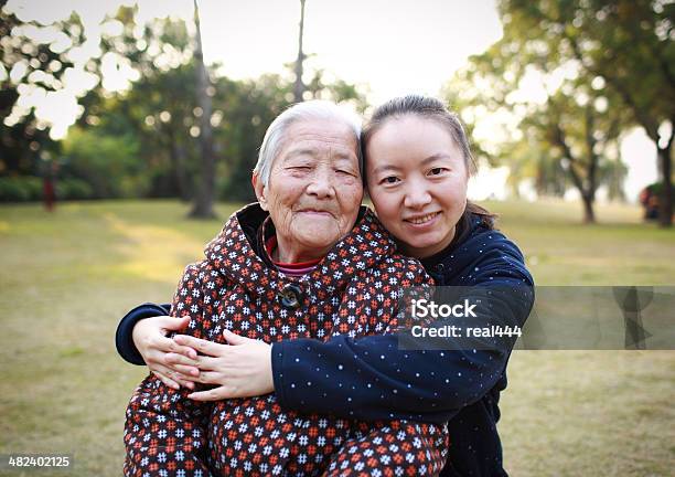 Grandmother And Granddaughter Stock Photo - Download Image Now - 80-89 Years, Active Seniors, Adult