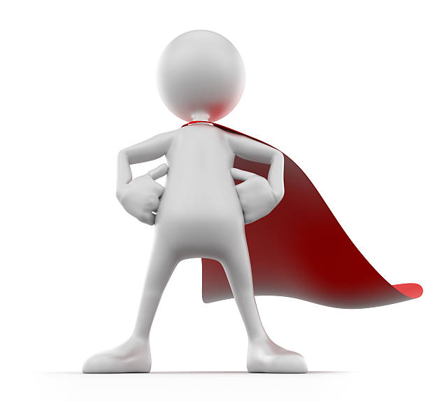 istock Posing superhero 3d Man, isolated w. clipping path 482405057