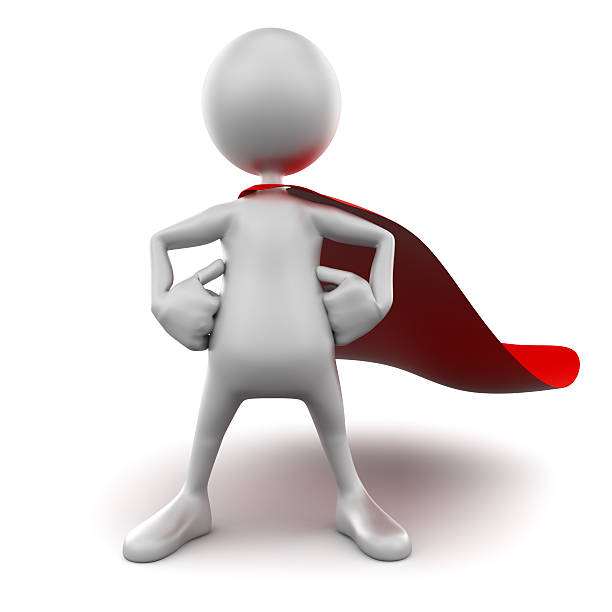 istock Posing superhero 3d Man, isolated w. clipping path 482405703