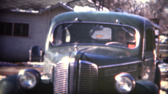 (8mm Film) 1949 Man Backing Up New Car