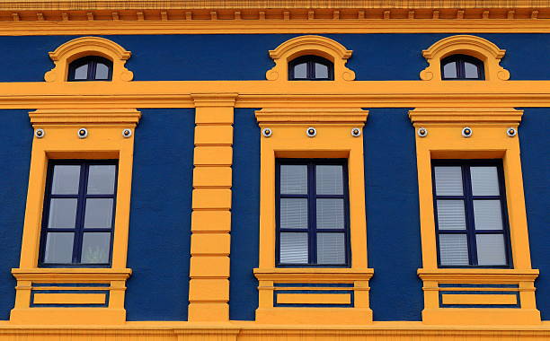 istock Yellow & blue facade-Portugalete 482408673