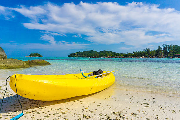 istock Yellow kayak on the sea. Kayaking 482412722