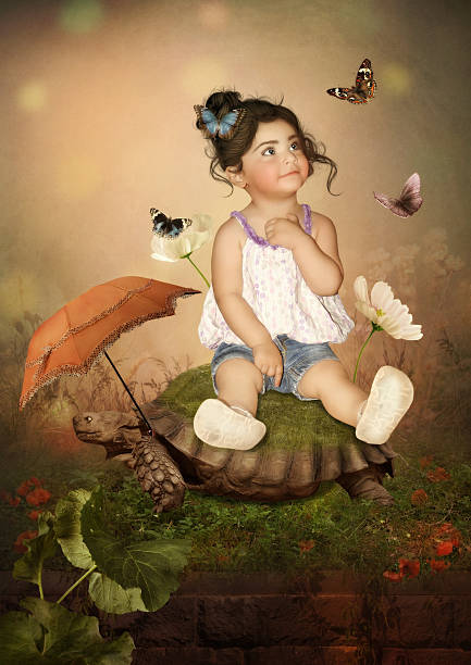 istock Little girl on the turtle 482413388
