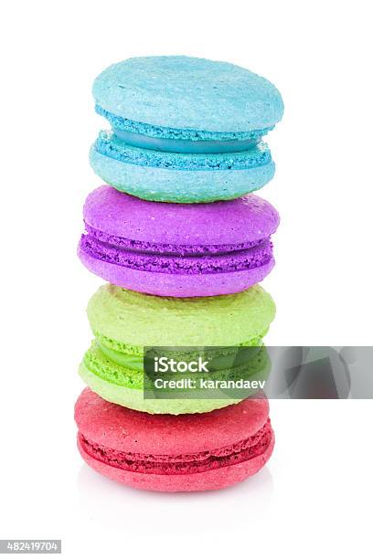 Colorful Macarons Stock Photo - Download Image Now - 2015, Baked Pastry Item, Blue