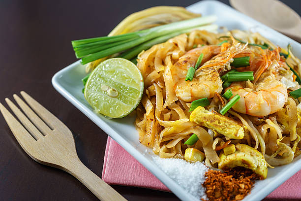 istock Phat Thai is Fried Noodles cooking with fresh shrimp 482421934
