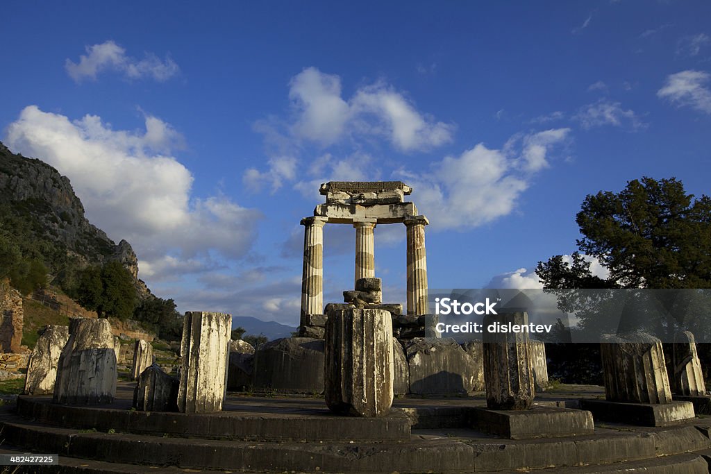 Delphi Temple Greek Delphi Temple Architectural Column Stock Photo