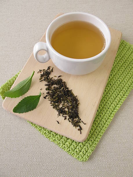 Darjeeling green tea and stevia stock photo