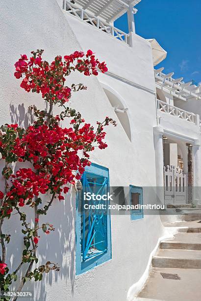 Architecture On Santorini Island Greece Stock Photo - Download Image Now - 2015, Aegean Sea, Alley