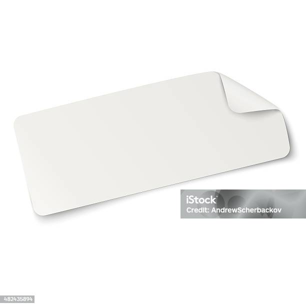 Rectangular Oblong Paper Sticker Note Isolated On White Stock ...