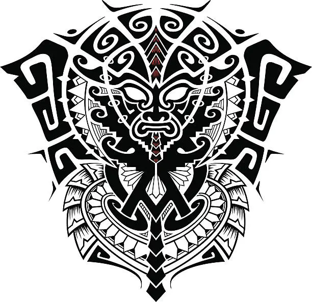 Vector illustration of tribal god mask