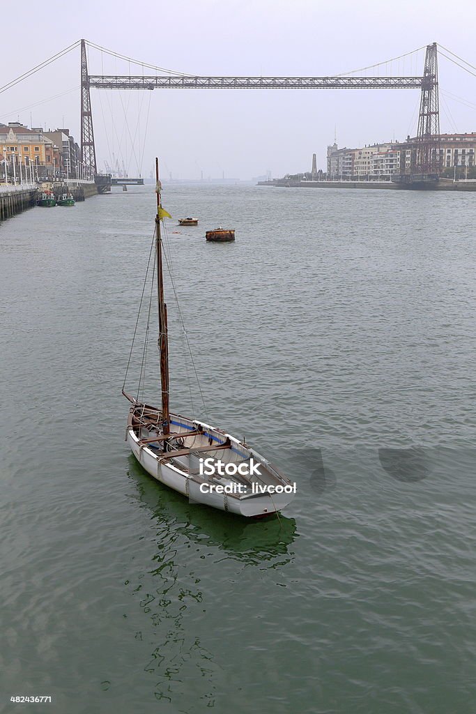 Ship in Nervion river Bay Of Biscay Stock Photo