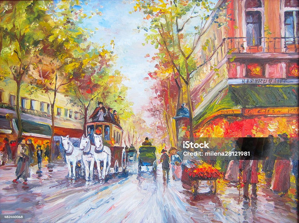 Original Oil Painting Paris Stock Illustration - Download Image Now -  Painting - Art Product, Paris - France, Old-fashioned - iStock