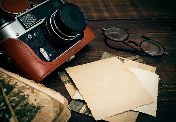 istock retro still camera and some old photos 482441240