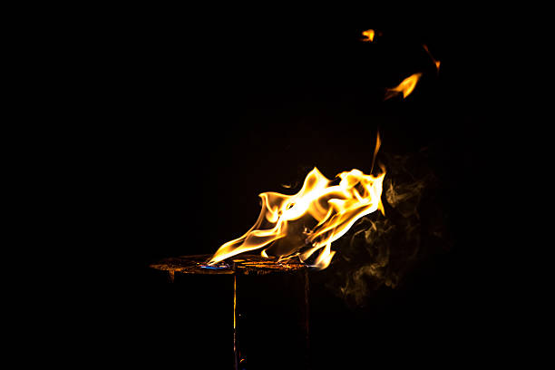 istock Photo of yellow flame by night 482445194
