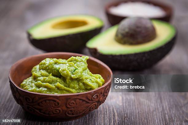 Guacamole With Avocado Stock Photo - Download Image Now - 2015, Appetizer, Avocado