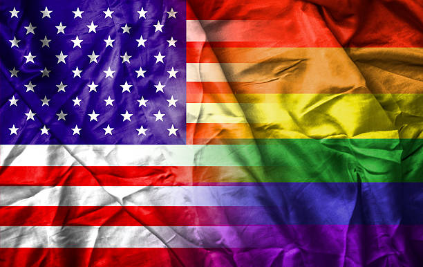 istock USA and rainbow gay pride flag 482448802