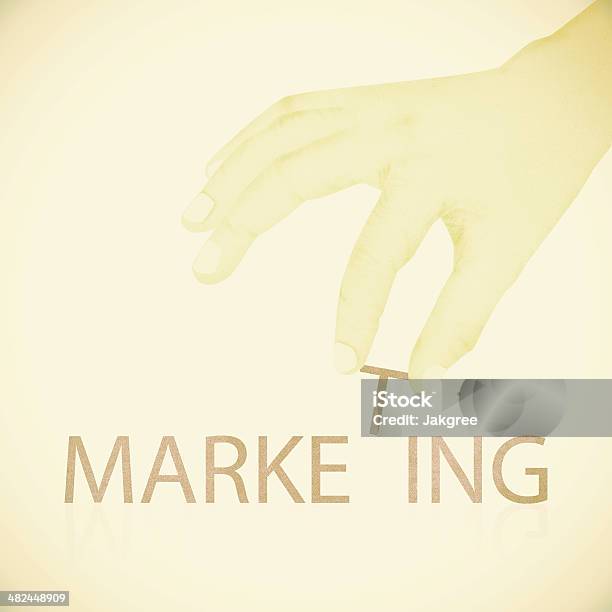 Old Paper Texture Hand Made Marketing Word Stock Photo - Download Image Now - Activity, Adult, Aspirations