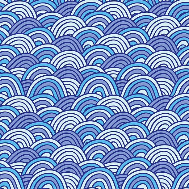シームレスなウェーブ模様 - sea beach storm wave点のイラスト素材／クリップアート素材／マンガ素材／アイコン素材
