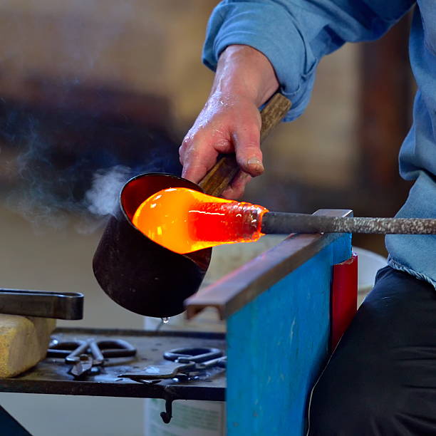 Manufacturing glass in a traditional oven  in Murano, Italy