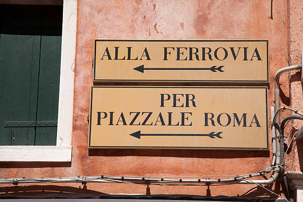 istock Railway Station and Rome Square Signs, Venice 482451462