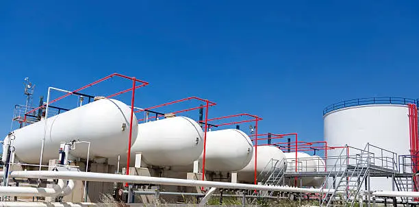 Photo of Petroleum Storage Tanks on Petrochemical Plant