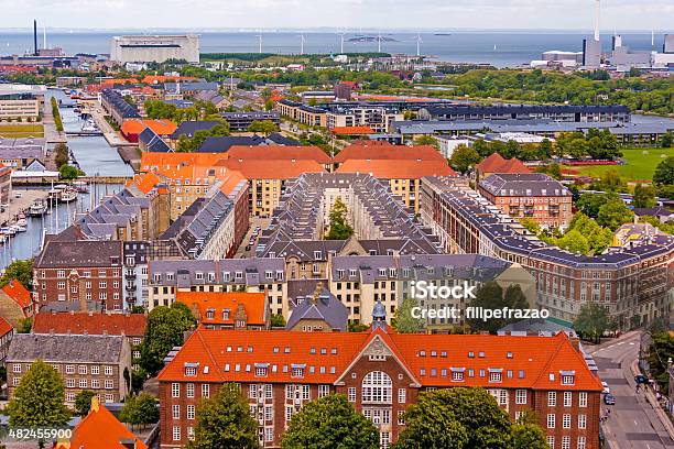 Copenhagen City Denmark Scandinavia Stock Photo - Download Image Now - 2015, Aerial View, Architecture